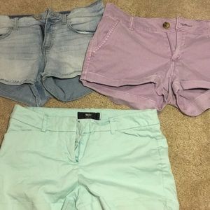 3 Pairs Of Shorts (Jean, Turquoise, Purple)
